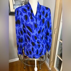 Carlisle Vibrant Blue and Black Blouse